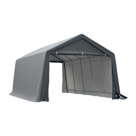 12' x 20' Carport Portable Garage, Heavy Duty Storage Tent, Patio Storage Shelter w/ Anti-UV PE Cover and Double Zipper Doors, for Motorcycle Bike Ga