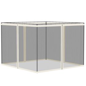 Replacement Mesh Sidewall Netting for 10' x 10' Gazebos and Canopy Tents with Zippers, (Sidewall Only) White