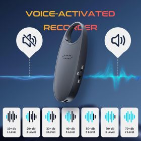 Digital Voice Activated Recorder With Playback, 4-in-1 Mini Magnetic Keychain Audio Recorder With AI Noise Cancelling, Small Voice Device For Lectures