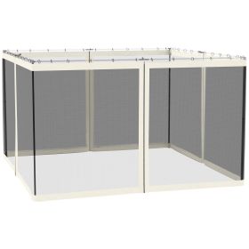 Replacement Mesh Sidewall Netting for 10' x 12' Gazebos and Canopy Tents with Zippers, (Sidewall Only) White