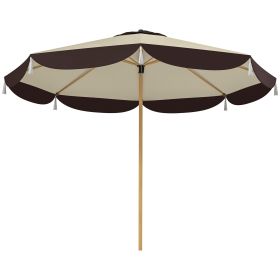 9FT Patio Umbrella, UPF 50+ Outdoor Market Umbrella with 8 Ribs, Vented Outdoor Table Umbrella for Deck, Backyard and Lawn, Beige