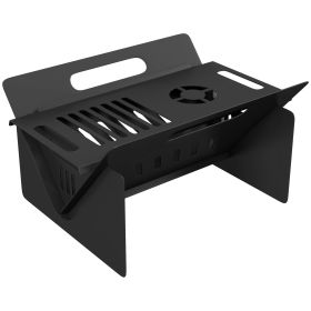 3-in-1 Stove, Wood Burning Firepit, Coffee Table with Quick Assembly and Carrying Bag, Black