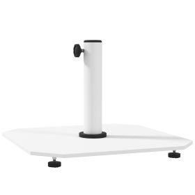 Square Patio Umbrella Base, 41 lbs Metal Umbrella Stand Base with Adjustable Foot Pads, Heavy Duty Patio Umbrella Holder for 1.3"/1.5"/1.9" Umbrella (Option: White-695x600x95 mm)