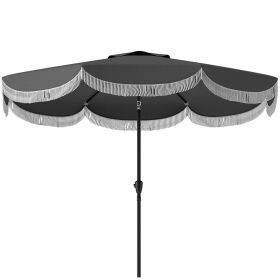 9FT Patio Umbrella, UPF 30+ Outdoor Market Umbrella with Crank, 8 Ribs, Push Button Tilt, Vented Patio Table Umbrella for Deck Backyard Lawn, Charcoa (Option: Charcoal Gray-1450x150x150 mm)