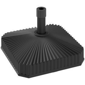 Square Patio Umbrella Base Holder, Heavy Duty Outdoor Umbrella Stand Base, Filled Up to 42lbs with Stand or 33lbs with Water for Garden, Poolside, Bl (Option: Black-475x165x500 mm)