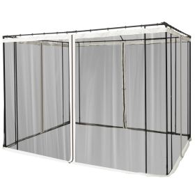 10x10 Replacement Mesh Sidewall Netting for Gazebos and Canopy Tents with Zippers, Black (Option: Cream White-500x400x80 mm)