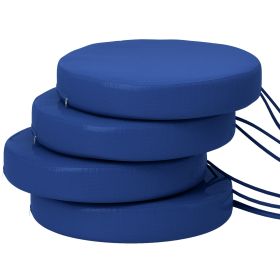 Patio Chair Cushions Set of 4 Round Seat Cushions for Dining Bistro Chairs Machine Washable, 15" x 15" x 3", Navy Blue (Option: Blue-390x390x320 mm)