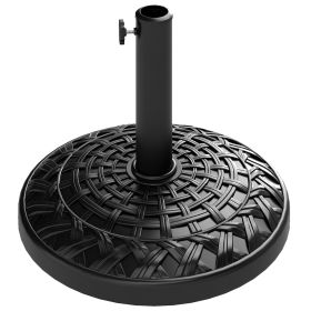 19" Patio Umbrella Base, 26 lbs Concrete Heavy Duty Umbrella Stand, Round Patio Umbrella Holder for 1.5"/1.9" Umbrella Poles for Outdoor, Lawn, Pools (Option: Black-630x530x100 mm)