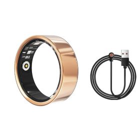 Smart Ring Health Tracker - Fitness Sleep Heart Rate Blood Oxygen Tracker Smart Ring For Men And Women,IP68 Waterproof Level Bluetooth Fitness Tracker (Option: Gold-Seven)