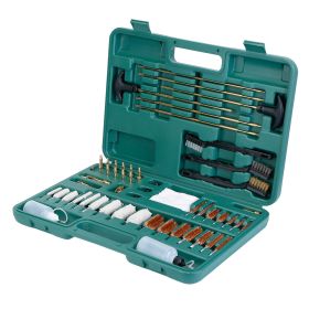 1Pc Universal Gun Cleaning Kit Gun Cleaning Brushes Mops Muff Guard With Carrying Case For Rifles Pistols Handguns Shotguns (Color: Green)