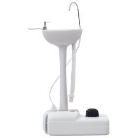 Portable Hand Washing Station, Handwashing Station Basin with 4.5 Gallon Tank, Rolling Wheels, Soap Dispenser, Towel Holder for RV, Outdoor Events, G (Option: Light Grey-340x260x670 mm)