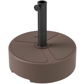 Round Patio Umbrella Base Holder, Heavy Duty Outdoor Umbrella Stand Base, Filled Up to 44lbs with Stand or 40lbs with Water for Garden, Poolside, Bro (Option: Brown-545x475x170 mm)