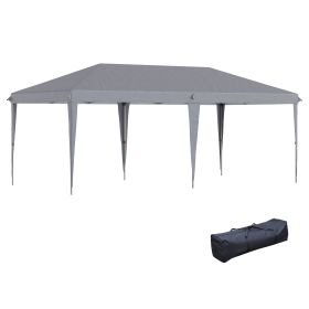 10' x 20' Pop Up Canopy Tent, Upgraded Heavy Duty Tents for Parties, Outdoor Instant Gazebo Sun Shade Shelter with Carry Bag, for Catering, Events, W (Option: Gray-1190x360x230 mm)