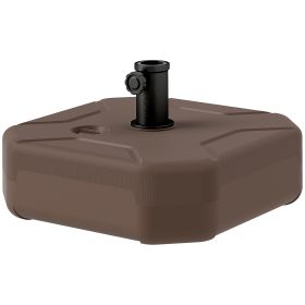 Square Patio Umbrella Base Holder, Heavy Duty Outdoor Umbrella Stand Base, Filled Up to 55lbs with Stand or 44lbs with Water for Garden, Poolside, Br (Option: Brown-480x470x165 mm)