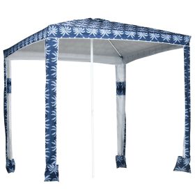Quick Beach Cabana Canopy Umbrella, 6.5' Easy-Assembly Sun-Shade Shelter with Sandbags and Carry Bag, Cool UV50+ Fits Kids & Family, Blue Coconut Pal (Option: Blue-1450x130x130 mm)