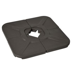 4-Piece 175lb Cantilever Patio Umbrella Base Weights for Offset Hanging Umbrella, HDPE Water or Sand Filled Umbrella Weights for Cross Base Stand, Br (Option: Brown-570x310x520 mm)