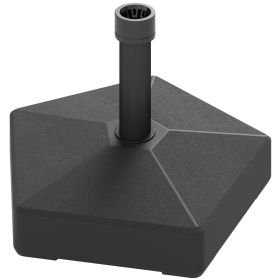 Patio Umbrella Base Holder, Heavy Duty Outdoor Umbrella Stand Base, Filled Up to 42lbs with Stand or 33lbs with Water for Garden, Poolside, Black (Option: Black-575x660x130 mm)