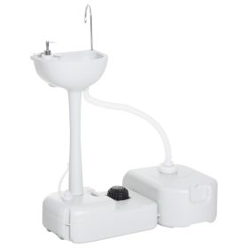 Portable Camping Sink, Handwashing Station Basin with 4.5 Gallon Tank, 6.3 Gallon Recovery Tank, Rolling Wheels & Soap Dispenser for RV, Outdoor Even (Option: Grey-630x400x370 mm)