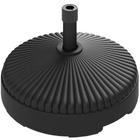 Round Patio Umbrella Base Holder, Heavy Duty Outdoor Umbrella Stand Base, Filled Up to 62lbs with Stand or 51lbs with Water for Garden, Poolside, Bla (Option: Black-580x580x185 mm)