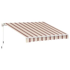 10' x 8' Retractable Awning, Patio Awnings, Sunshade Shelter w/ Manual Crank Handle, UV & Water-Resistant Fabric and Aluminum Frame for Deck, Balcony (Option: Red, Beige-1685x220x180 mm)